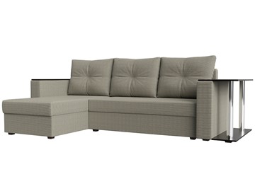 Угловой диван с оттоманкой Атланта Лайт, Корфу 02 (рогожка) в Саратове - предосмотр