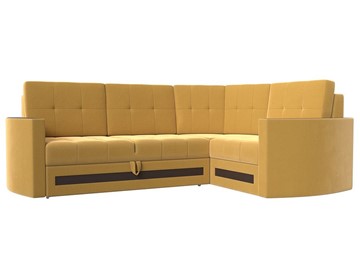 Угловой диван Белла, Желтый (Микровельвет) в Саратове