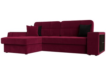 Угловой диван с оттоманкой Брюссель, Бордовый (микровельвет) в Энгельсе
