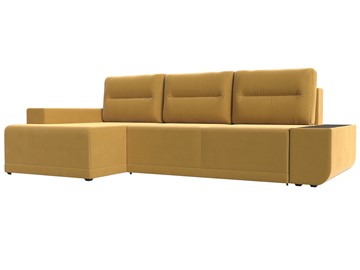 Угловой раскладной диван Чикаго, Желтый (микровельвет) в Саратове