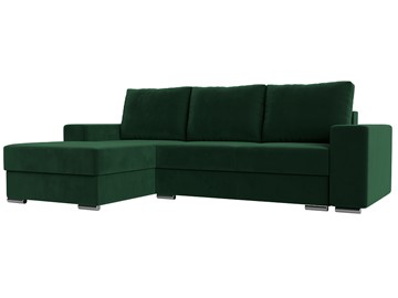 Угловой диван с оттоманкой Дрезден, Зеленый (Велюр) НПБ в Саратове