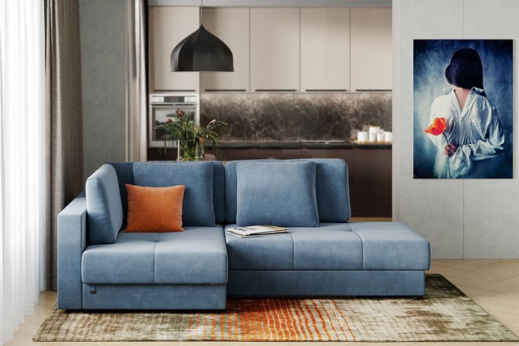 Угловой диван Манхэттен 1пф-2т, Оникс 17 в Саратове - изображение 1