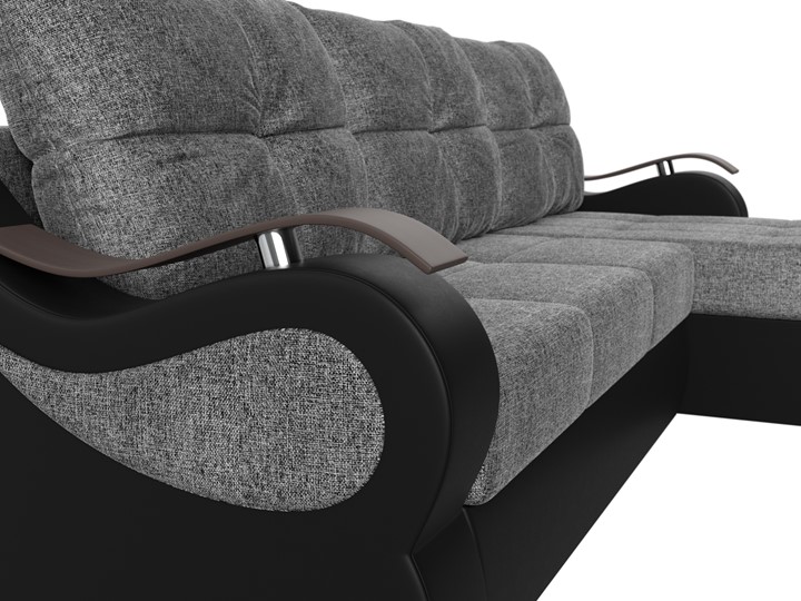 Угловой диван Меркурий, Серый/черный (рогожка/экокожа) в Саратове - изображение 3