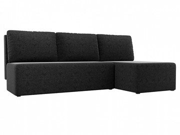 Угловой диван Поло, Черный (микровельвет) в Саратове