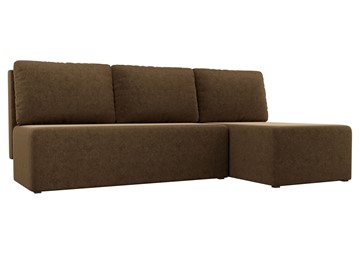 Угловой раскладной диван Поло, Коричневый (микровельвет) в Саратове