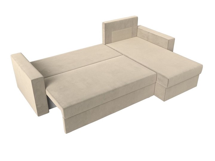 Угловой диван с оттоманкой Траумберг Лайт, Бежевый (микровельвет) в Саратове - изображение 2