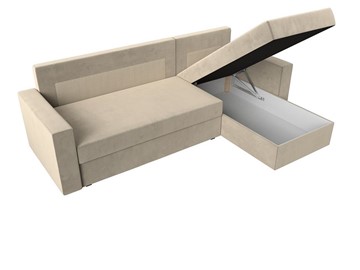Угловой диван с оттоманкой Траумберг Лайт, Бежевый (микровельвет) в Саратове - предосмотр 3