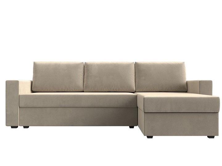 Угловой диван с оттоманкой Траумберг Лайт, Бежевый (микровельвет) в Саратове - изображение 5
