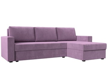 Угловой диван с оттоманкой Траумберг Лайт, Сиреневый (микровельвет) в Саратове