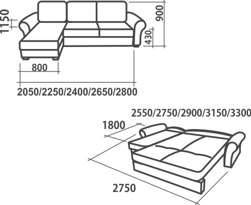 Угловой диван Аккордеон-1, 330 (круглые подлокотники) с коробом в Саратове - изображение 1