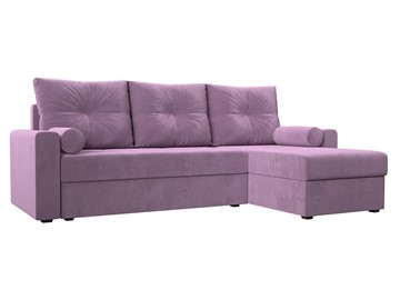 Угловой диван с оттоманкой Верона Лайт, Сиреневый (микровельвет) в Саратове