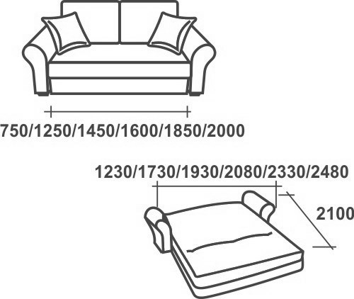 Прямой диван Аккордеон-1, 140 (круглые подлокотники) в Саратове - изображение 2