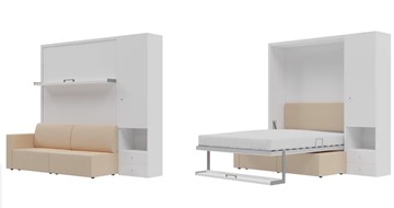 Диван Кровать-трансформер Smart (КД 1400+ШП), шкаф правый, левый подлокотник в Саратове - предосмотр