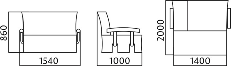 Прямой диван Аккордеон с боковинами, спальное место 1400 в Энгельсе - изображение 4