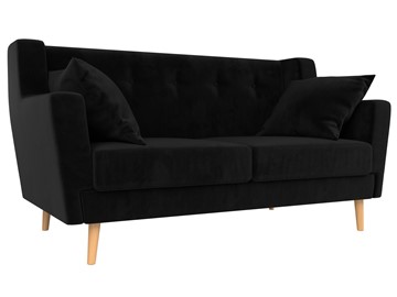 Прямой диван Брайтон 2, Черный (микровельвет) в Саратове