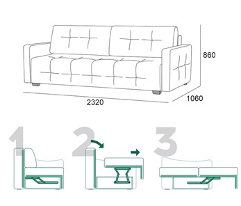 Прямой диван Бруно 2 БД в Саратове - предосмотр 6