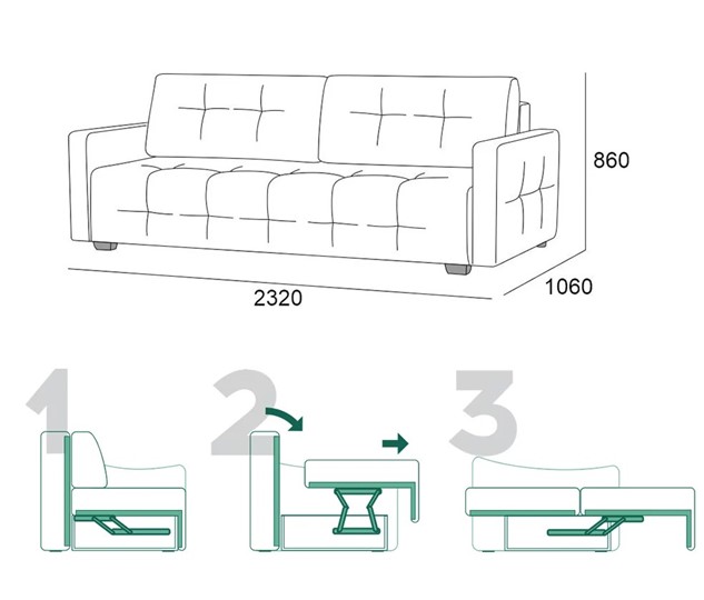 Прямой диван Бруно 2 БД в Саратове - изображение 6