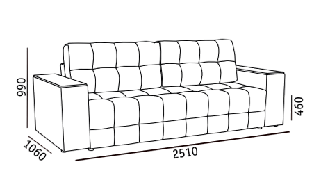 Прямой диван Элегант БД 2022 в Саратове - изображение 4