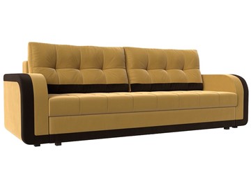 Прямой диван Марсель, Желтый/Коричневый (микровельвет) в Саратове