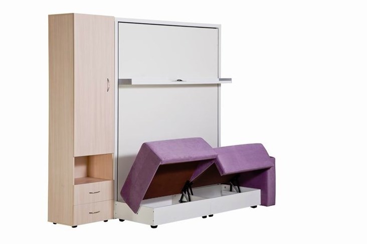 Диван Кровать-трансформер Smart (ШЛ+КД 1400+ШП), 2 шкафа, без подлокотников в Саратове - изображение 4