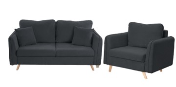 Комплект мебели Бертон графит диван+ кресло в Саратове