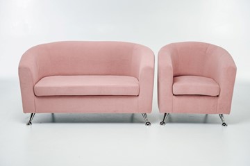 Комплект мебели Брамс  цвет розовый диван 2Д + кресло в Энгельсе