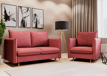 Комплект мебели диван и кресло Гримма коралл в Саратове