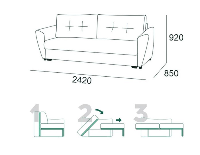 Прямой диван Мальта 1 К БД в Саратове - изображение 5