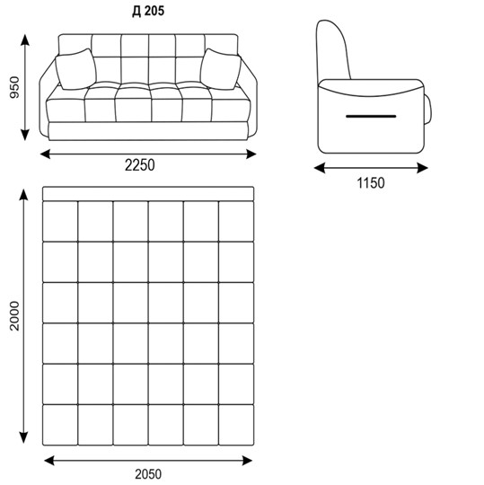 Прямой диван Токио 2 205 (НПБ) в Саратове - изображение 1