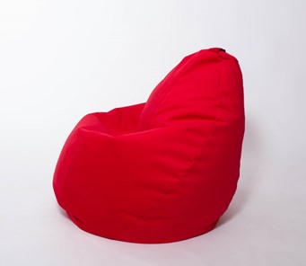 Кресло-мешок Груша большое, велюр однотон, красное в Энгельсе - предосмотр 1