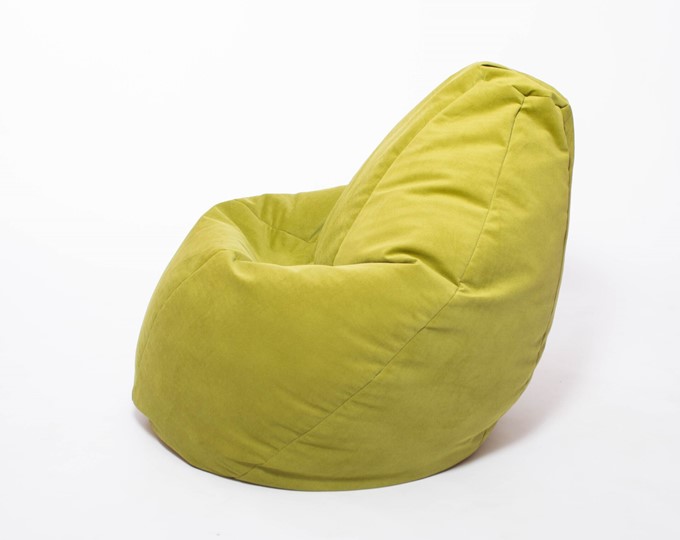 Кресло-мешок Груша малое, велюр однотон, травянное в Саратове - изображение 2