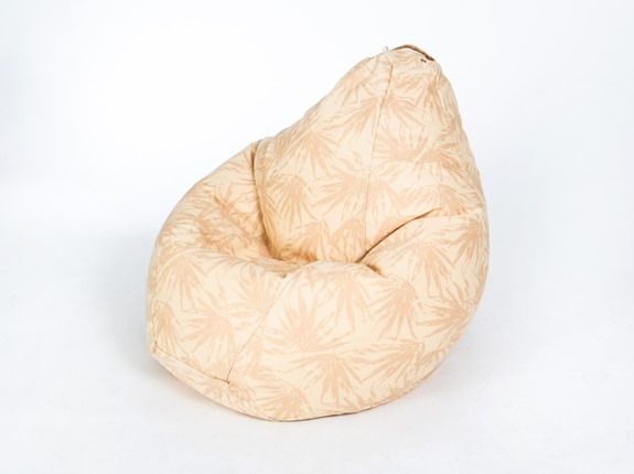 Кресло-мешок Груша малое, жаккард, бежевые листья в Саратове - изображение