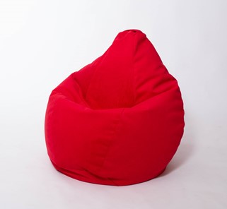Кресло-мешок Груша большое, велюр однотон, красное в Энгельсе - предосмотр