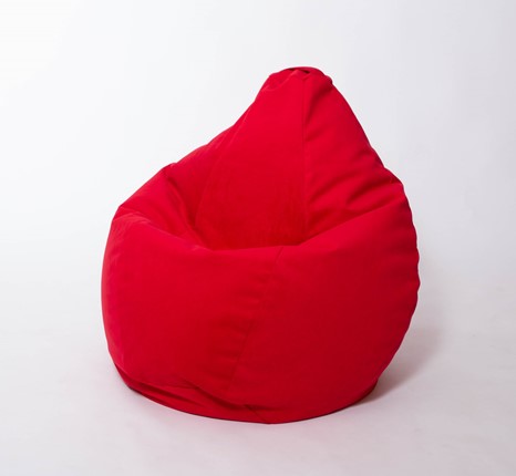 Кресло-мешок Груша большое, велюр однотон, красное в Энгельсе - изображение