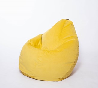 Кресло-мешок Груша большое, велюр однотон, лимонное в Саратове - предосмотр