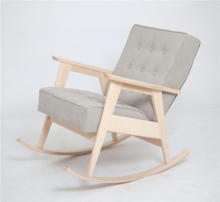Кресло-качалка Ретро (беленый дуб / 02 - светло-серый) в Саратове