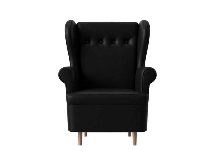 Кресло на ножках Торин, черный (Экокожа) в Саратове - изображение 1