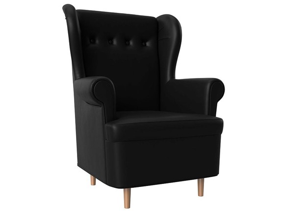 Кресло на ножках Торин, черный (Экокожа) в Саратове - изображение