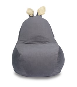 Кресло-мешок Зайка (короткие уши), тёмно-серый в Саратове