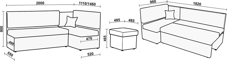Кухонный угловой диван Нео КМ 3 с механизмом 2000*1110 в Энгельсе - изображение 20