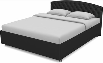 Кровать полутороспальная Пальмира 1400 с основанием (Nitro Black) в Саратове