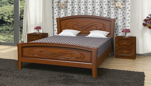 Полуторная кровать Карина-16 (Орех) 140х200 в Саратове - изображение