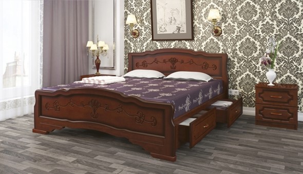 Кровать с выкатными ящиками Карина-6 (Орех) 120х200 в Саратове - изображение