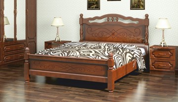 Кровать двуспальная Карина-15 (Орех) 160х200 в Саратове