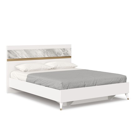 Кровать 2-спальная 1600 Айла ЛД 688.120.000 с основанием, Белый/Статуарио, исполнение 1 в Саратове - изображение