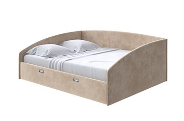 Спальная кровать Bono 160х200, Велюр (Лофти Тауп) в Саратове