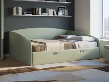 Двуспальная кровать Bono 180х200, Экокожа (Зеленое яблоко) в Саратове