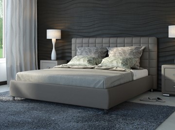 Спальная кровать Corso-3 200x200, Экокожа (Серый) в Саратове