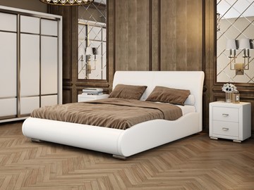 Кровать спальная Corso-8 Lite 160х200, Экокожа (Белый) в Саратове
