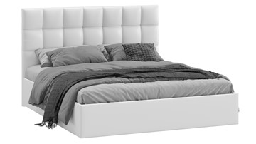 Кровать 2-спальная Эмбер тип 1 (Экокожа белая) в Саратове